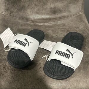PUMA Black and White Casual Slides